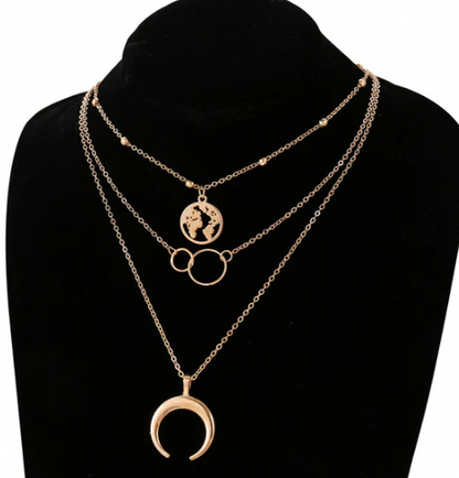 Glitzy Global Cross Ring Design Gold Plated Necklace For Women