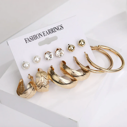 Ravishing Leaf Pearl and AD Brilliant Stud and Drop Earrings For Women