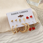 Gold-Plated Hoop Earrings Combo of 6 For Women
