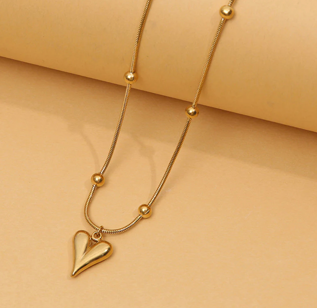 Gold-Plated Anti Tarnish Heart themed Stainless Steel Pendant