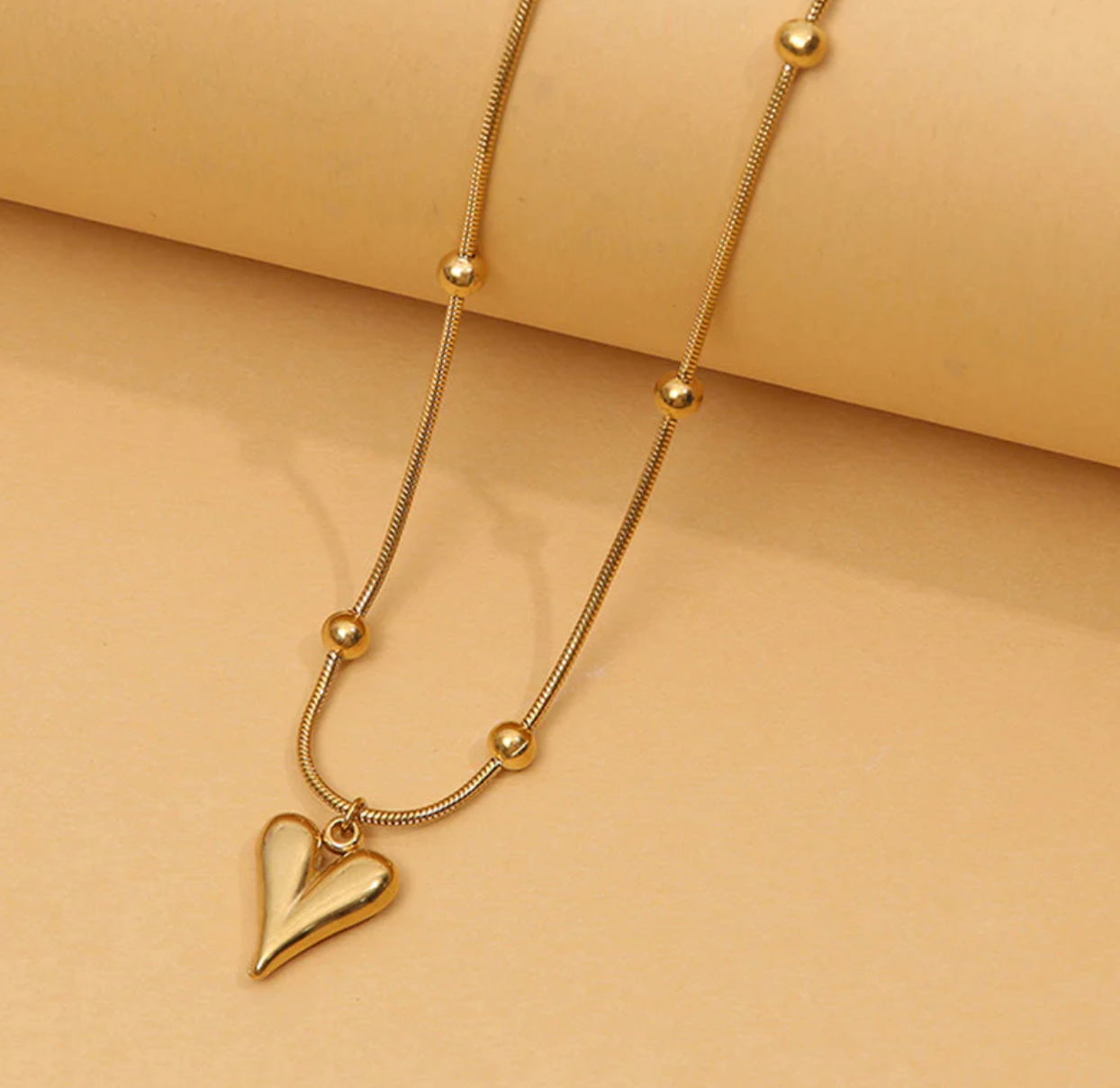 Gold-Plated Anti Tarnish Heart themed Stainless Steel Pendant