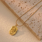 Gold Plated Anti Tarnish Rose Themed Pendant