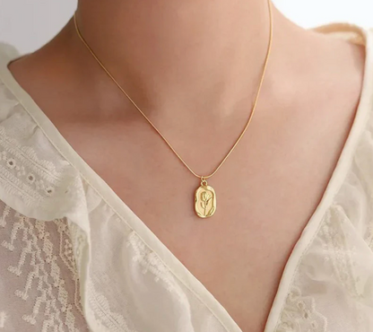 Gold Plated Anti Tarnish Rose Themed Pendant
