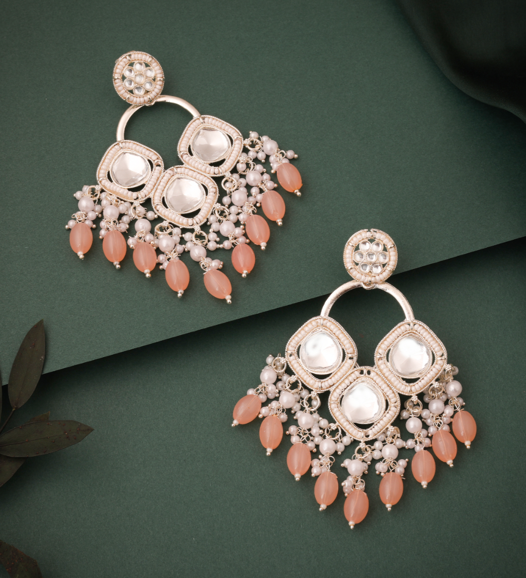 Hunar - White Gold Plated Earrings