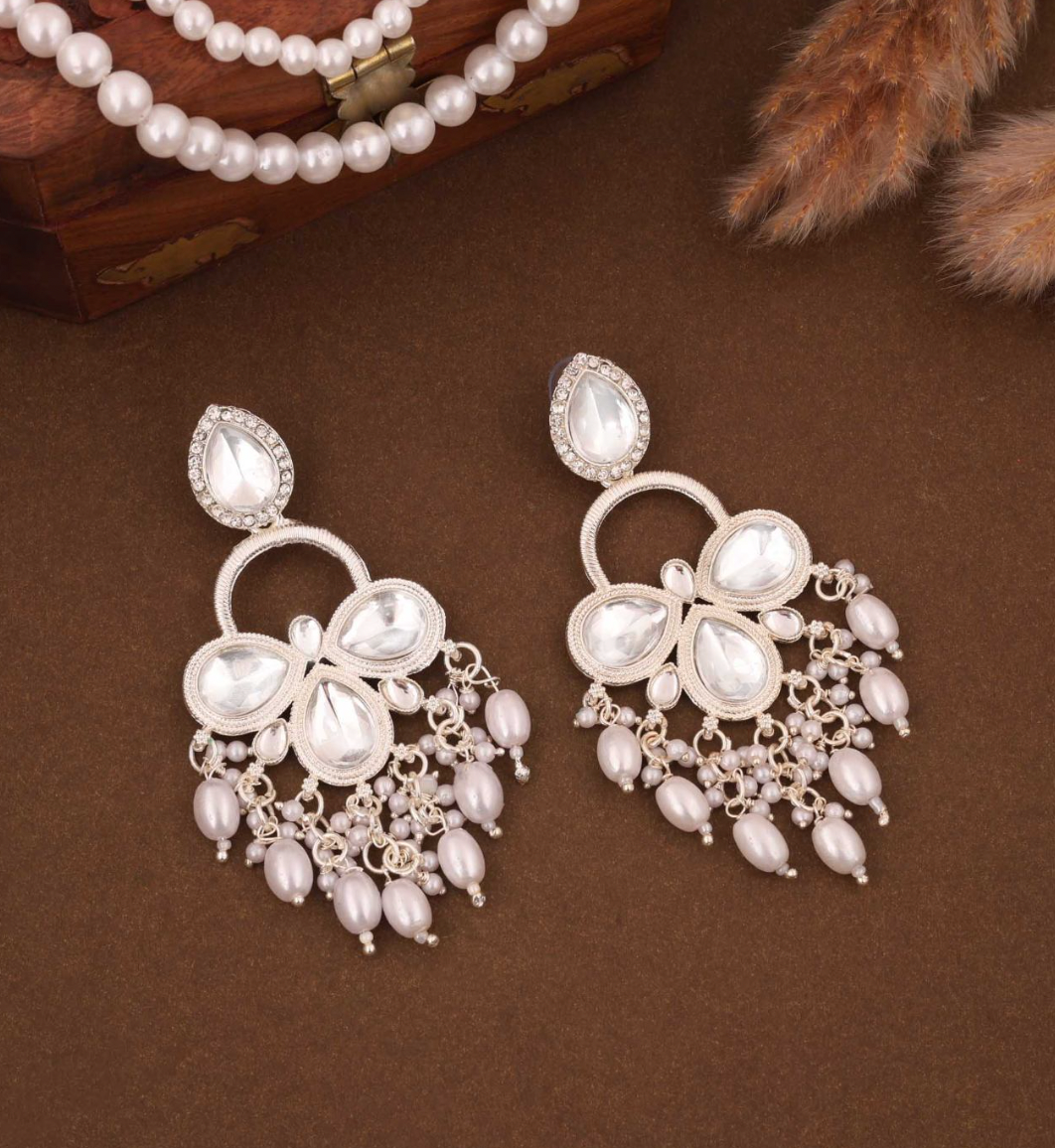 Triga - Pearl and Stone Drop Earring