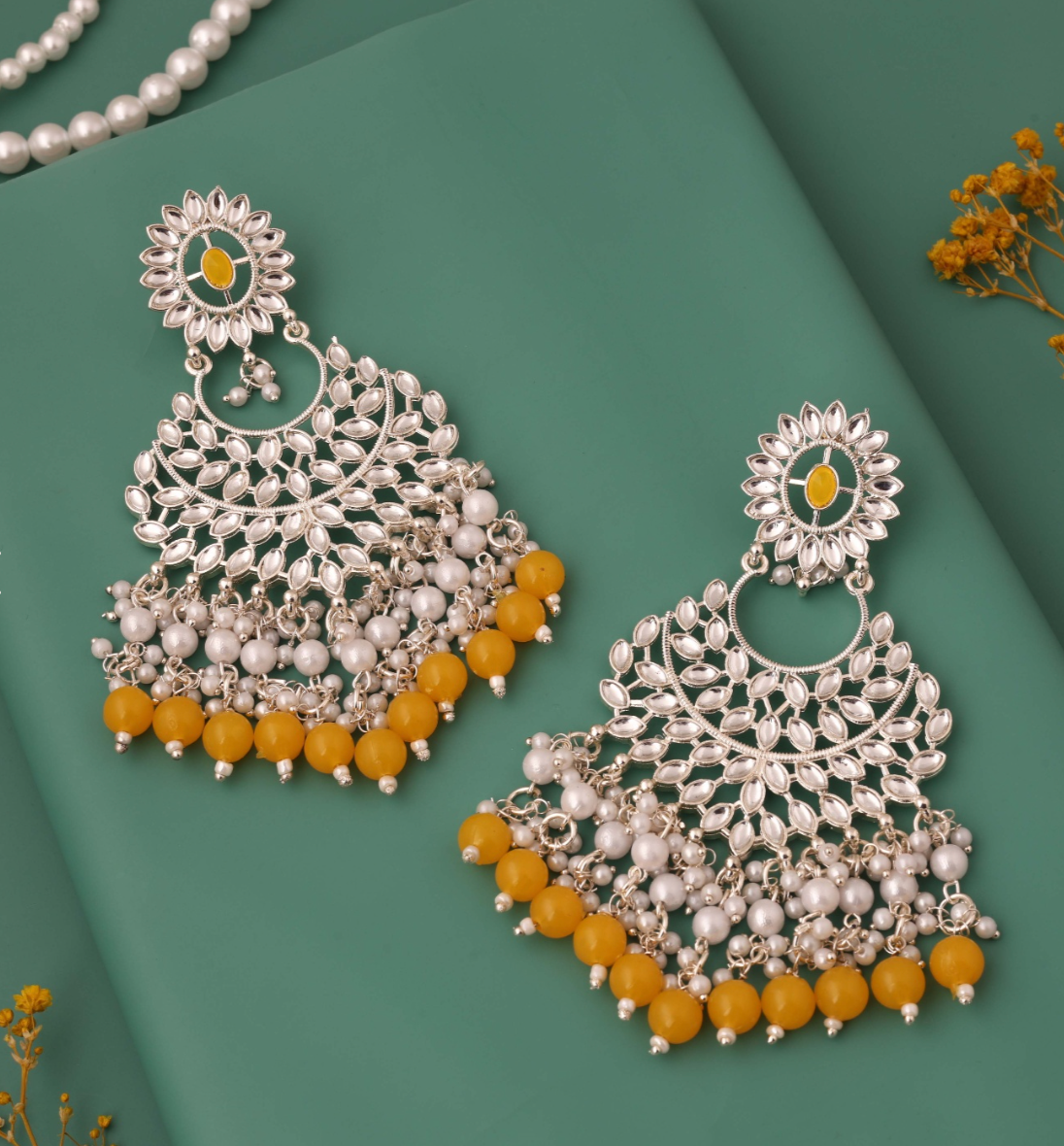 Gomti - Half Moon Earrings - Yellow