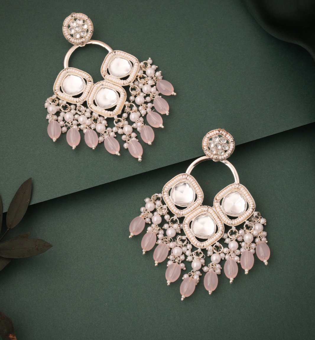 Hunar - White Gold Plated Earrings