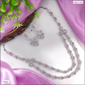Double layered American Diamond Necklace - White