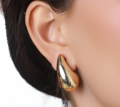 Sleek Gold Puddle Earrings
