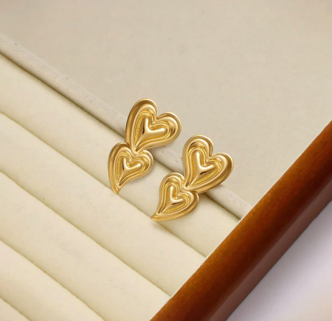 Stacked Heart Studs