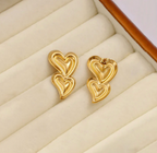 Stacked Heart Studs