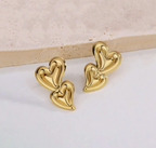 Stacked Heart Studs