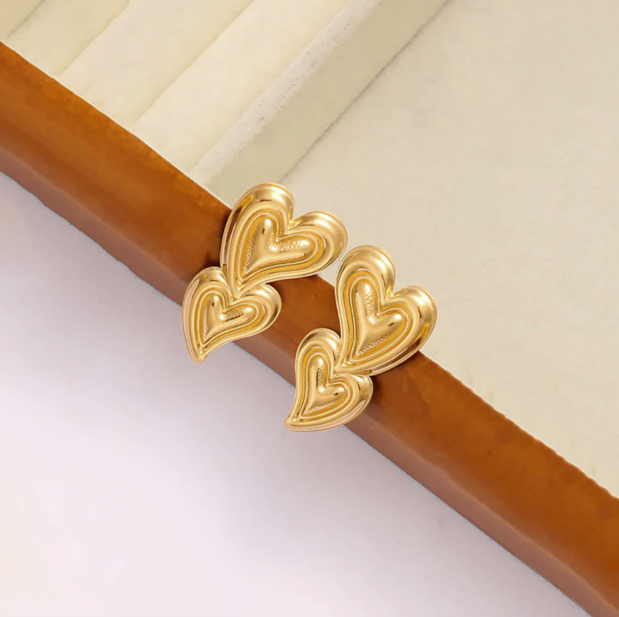 Stacked Heart Studs