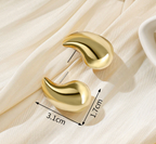 Sleek Gold Puddle Earrings - Minimalist Studs | Everyday Wear