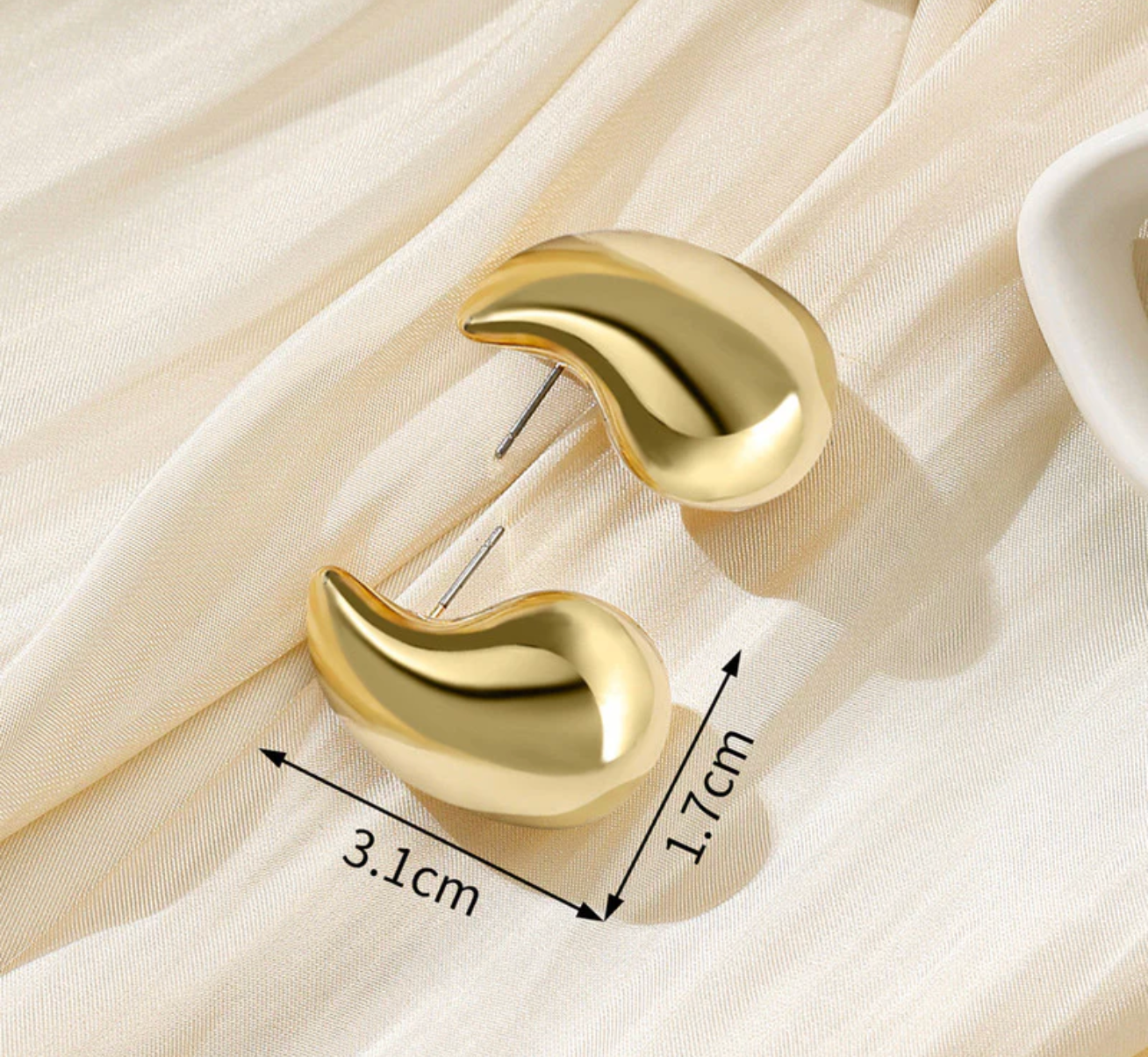 Sleek Gold Puddle Earrings - Minimalist Studs | Everyday Wear