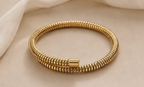 Gold Tubogas Coil Bangle Bracelet