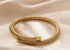 Gold Tubogas Coil Bangle Bracelet