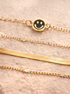 Gold Smiley Face Bracelet Set - Pack of 4