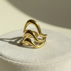 Gold Triple Wave Open Ring