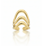 Gold Triple Wave Open Ring