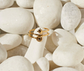 Gold Double Band North Star & Sun Charm Open Ring