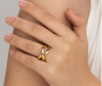 Gold Infinity Cross Open Ring