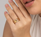Gold Infinity Cross Open Ring