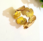 Gold Multi-Butterfly Wide Band Open Ring