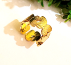 Gold Multi-Butterfly Wide Band Open Ring