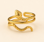 Gold Serpent Snake Wrap Open Ring