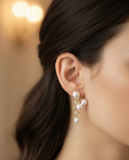 Pearl Cascade Star Drop Earrings