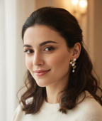 Pearl Cascade Star Drop Earrings