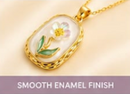 White Enamel Floral Pendant Necklace