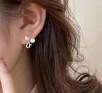 Pink Tulip Pearl Drop Earrings