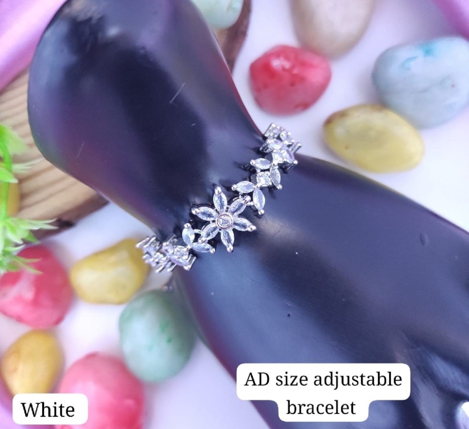 Snowflake Bloom American Diamond Adjustable Bracelet