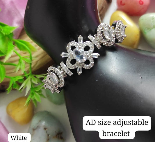 Snowflake Bloom American Diamond Adjustable Bracelet