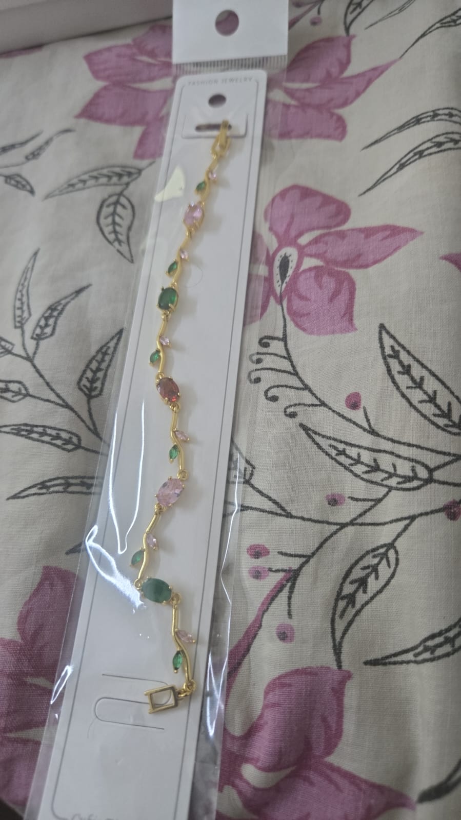 Multicolor Tulip Gemstone Bracelet - Pink Green Red