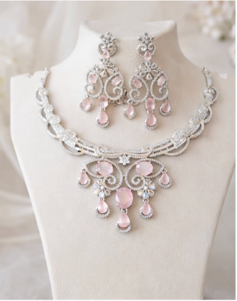 Whispers of Romance Necklace Set - Baby Pink