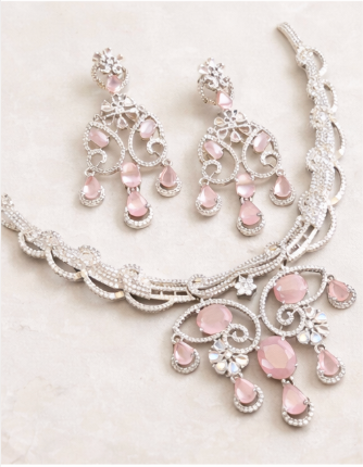 Whispers of Romance Necklace Set - Baby Pink