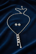 Linear Luminescence Necklace and Earring Set - Transparent