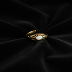 Gold Evil Eye Sunburst Open Cuff Ring | Anti-Tarnish