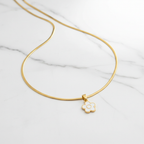 White Enamel Flower Pendant Necklace | Anti-Tarnish Gold Snake Chain