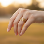 Gold Multi-Band Stacked Ring