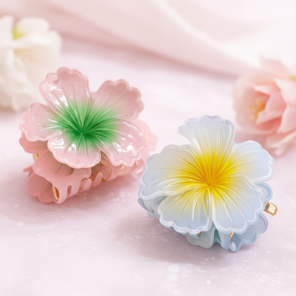 Gradient Flower Hair Claw Clips(Big) - Any random color