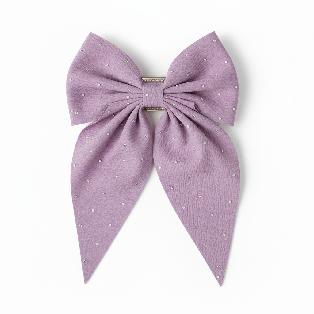 Sparkly Fabric Hair Bow – Random Colour