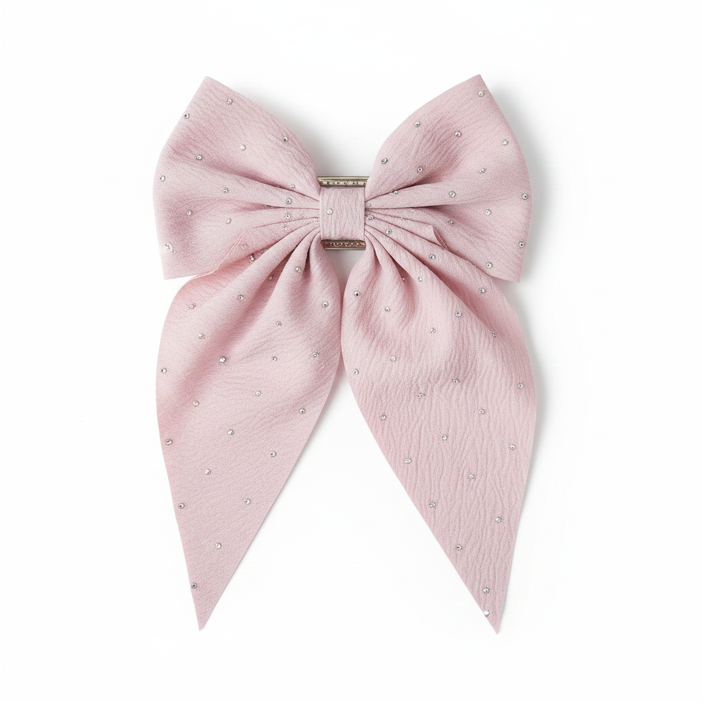 Sparkly Fabric Hair Bow – Random Colour