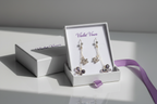 Black Zircon Flower Drop Earrings