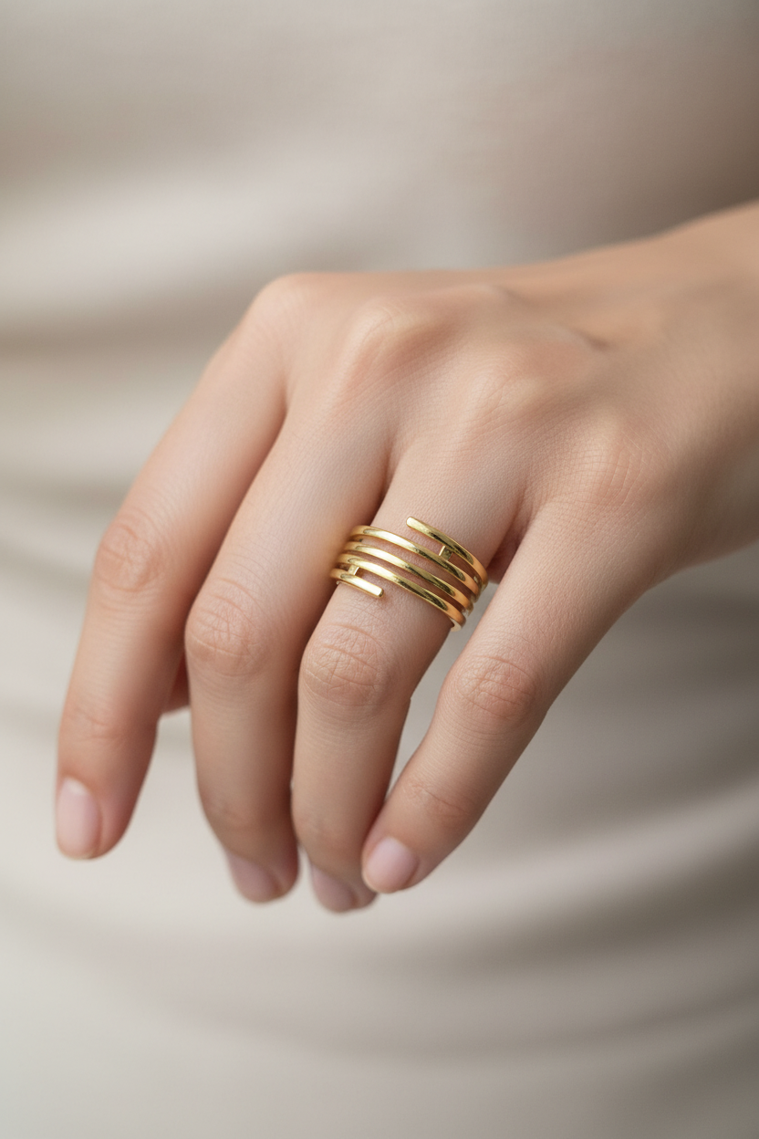 Gold Multi-Band Stacked Ring
