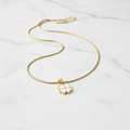 White Enamel 4-Leaf Clover Pendant Necklace | Anti-Tarnish Gold Snake Chain