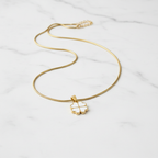 White Enamel 4-Leaf Clover Pendant Necklace | Anti-Tarnish Gold Snake Chain